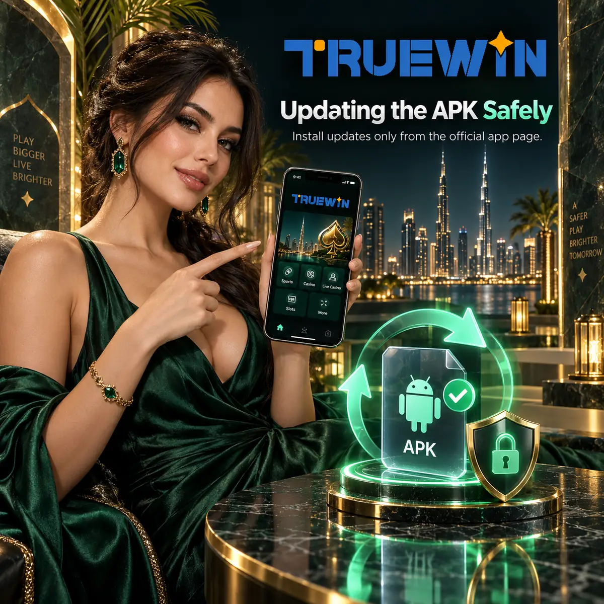 TrueWin APK safe update guide and official download verification in UAE
