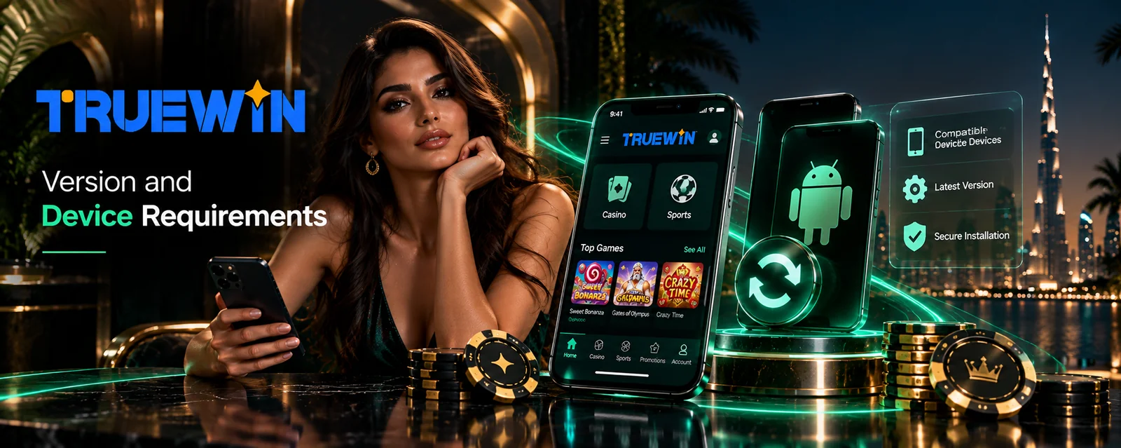 TrueWin APK Android version and device compatibility requirements in UAE
