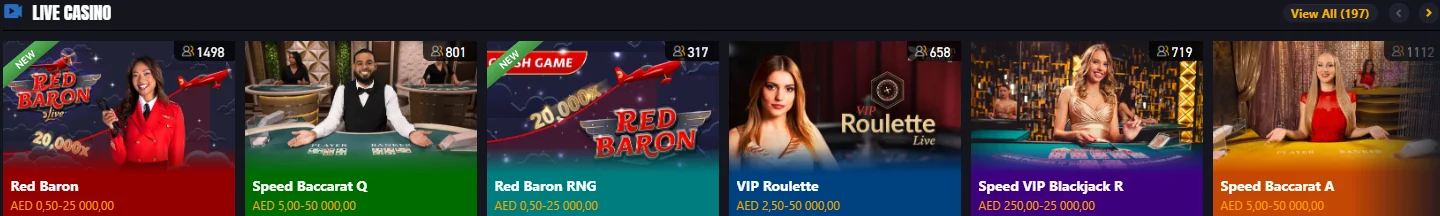 TrueWin live casino tables with professional dealers