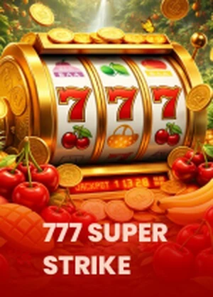 TrueWin online casino 777 Super Strike slot game card poster by Red Tiger