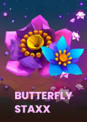 TrueWin online casino Butterfly Staxx slot game card poster by NetEnt
